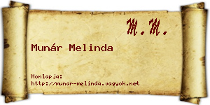 Munár Melinda névjegykártya